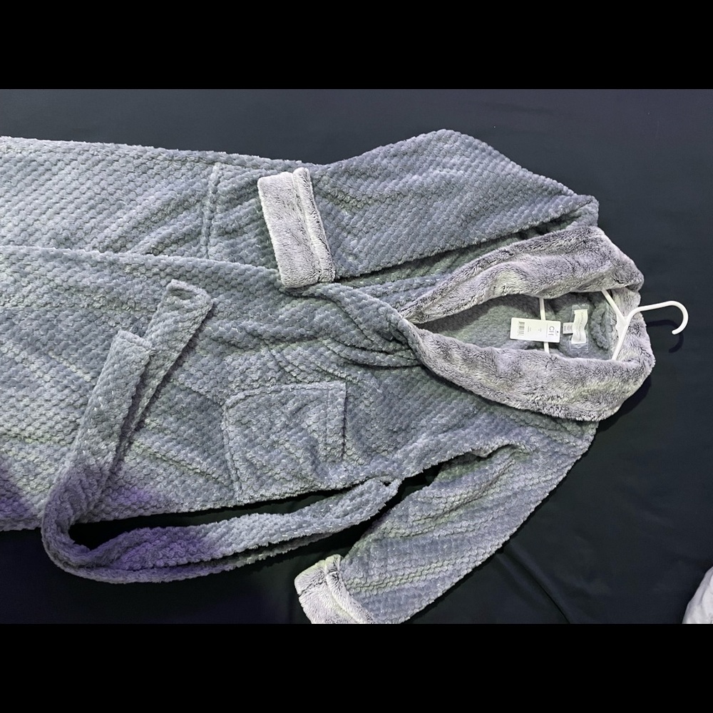 Grey Fluffy Soft Robe